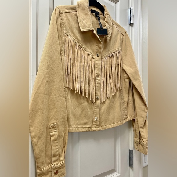 ✨ NWT Tramontana Beige Fringe Cotton Jacket – EU 38 (S/M) - Picture 3 of 6
